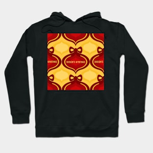 Season’s Greetings in classic red and golden repeating pattern Hoodie